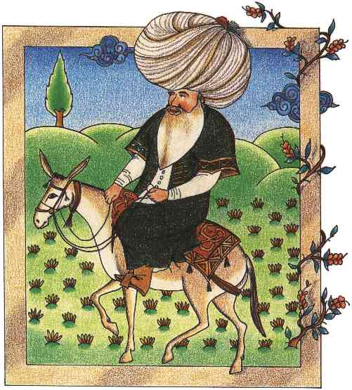 Ходжа Насреддин, миниматюра. Источник: http://www.business-with-turkey.com/hoca/hoca-big.htm