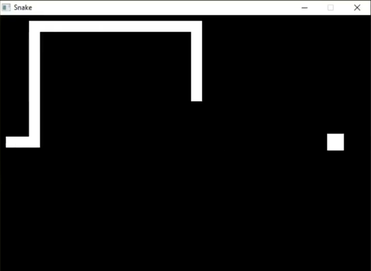 Запущенный с QR-кода exe. файл со "змейкой"