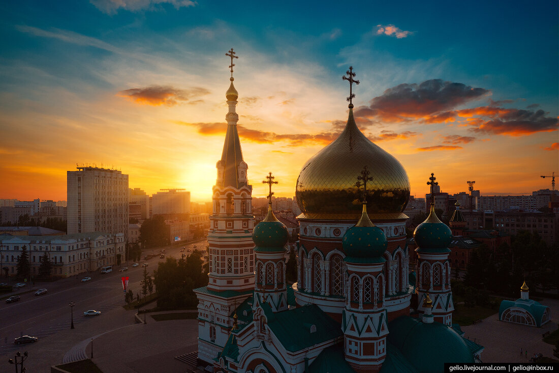 Успенский собор закат Омск