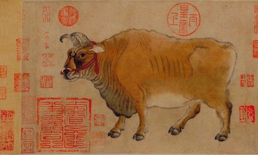 Художник Хань Хуан. Бык на свитке. Ресурс: ВК/Две империи:клуб восточной культуры.