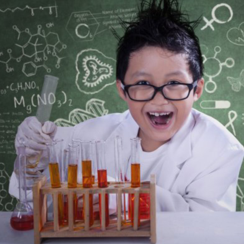 Озорной малец химик поздравляет вас с первым апреля