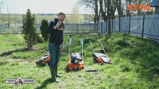 Аэраторы вертикуттеры для газона STIHL RLE 240, RL 540, RLA 240 в работе. Электро vs бензин vs акк!