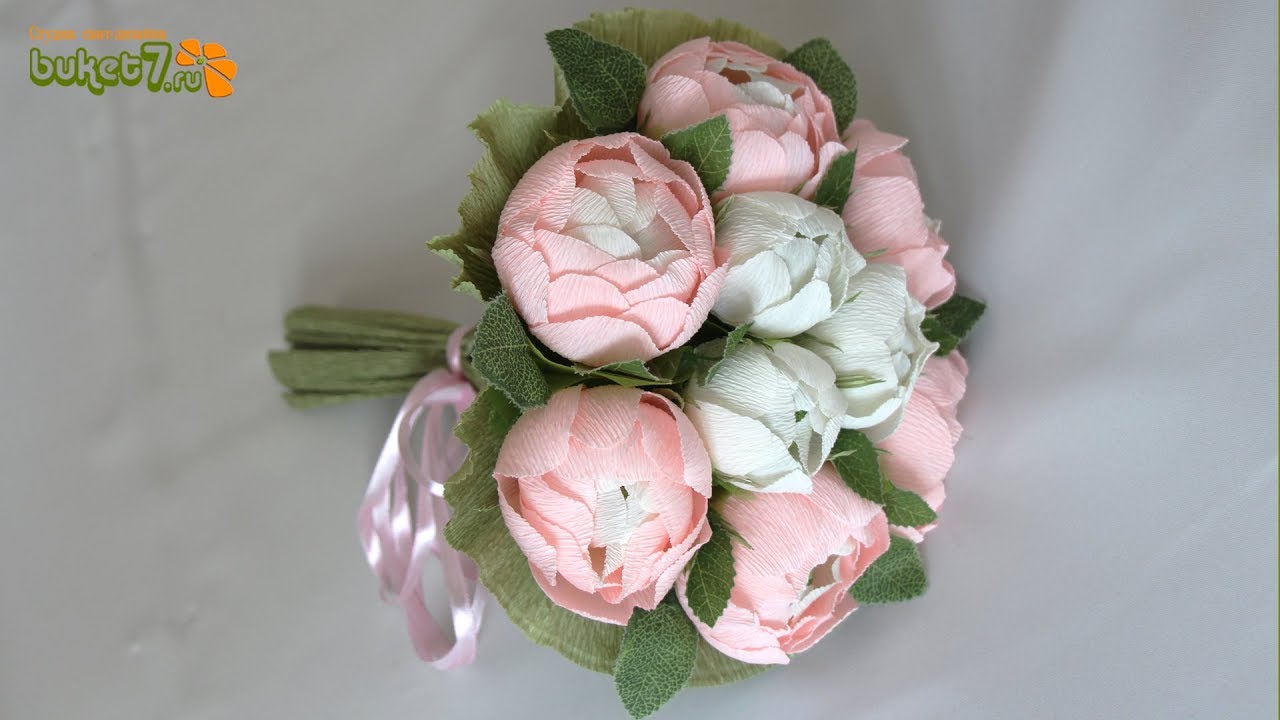 6 идей роз из гофрированной бумаги и конфет своими руками. Цветы из бумаги от Buket7ruTV