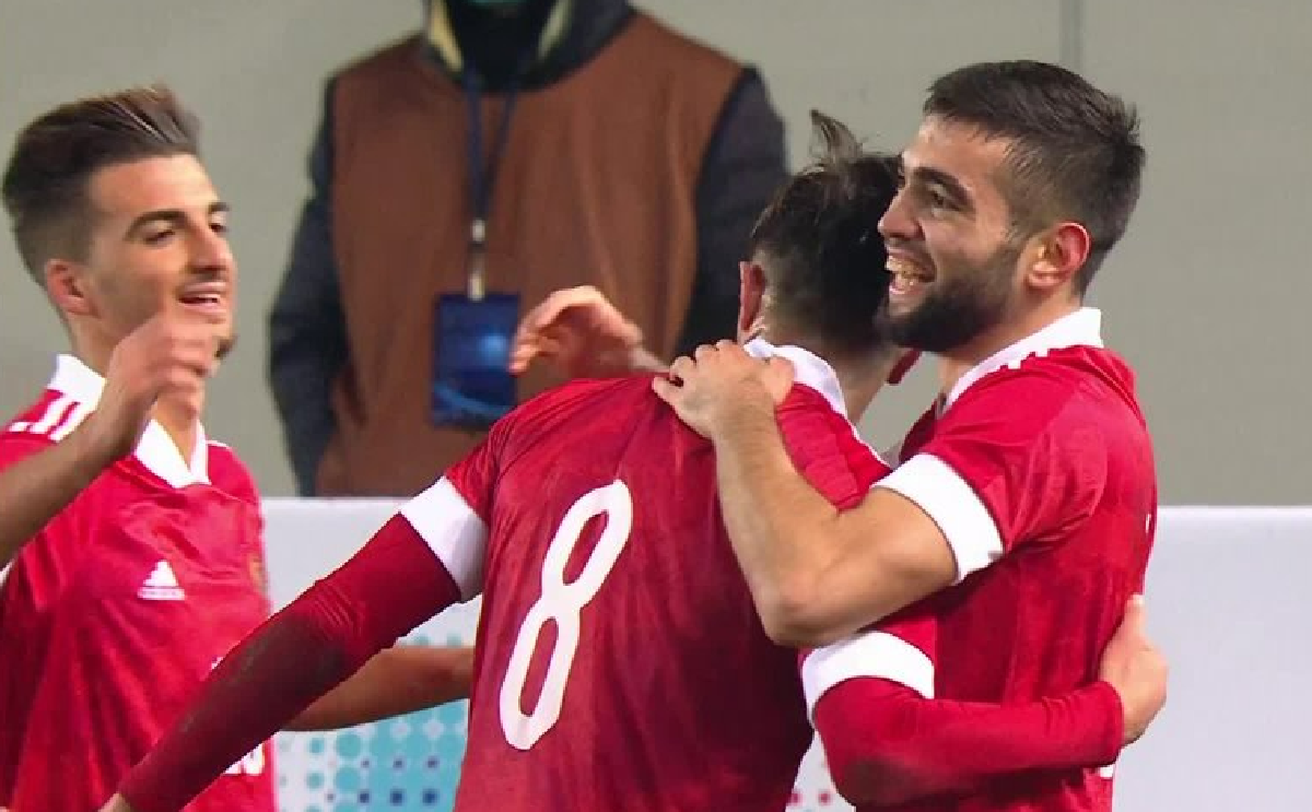 Лучший бомбардир РПЛ Гамид Агаларов забивает и за молодежную сборную. Фото: "Матч ТВ"