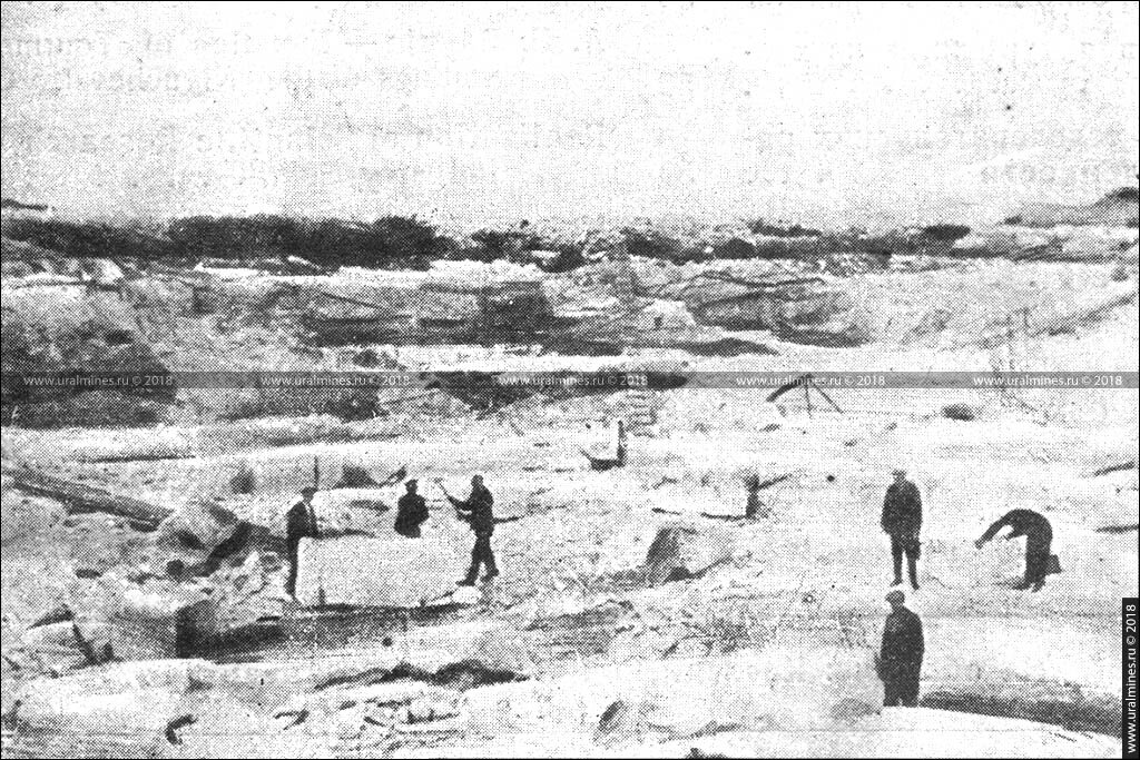 Коелгинский мраморный карьер в 1930-х годах. Ист. «Рудники Урала». https://uralmines.ru/koelginskij-mramornyj-karer/