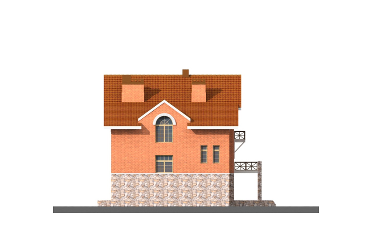 Проект трехэтажного дома 276 м2 с двухместным гаражом, сауной, балконом и кабинетом - KVR-64