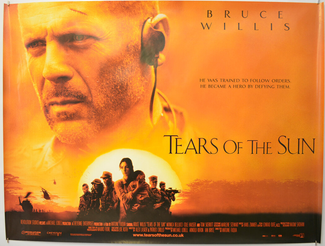 Солнце 2003. (Tears of the Sun) (2003) Постер. Bruce Willis tears of Sun. Слезы солнца 2003 Постер на русском языке. Tears if the Sun.