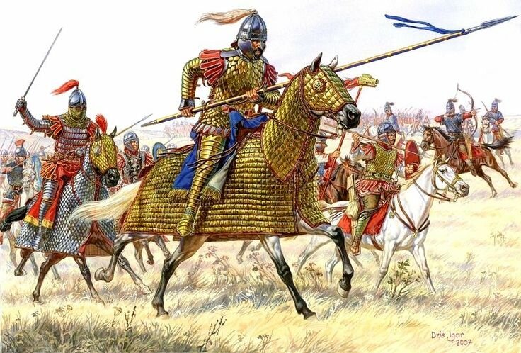    Столкновения с парфянами, сарматами и персами заставили римлян уделить внимание созданию в собственной армии отрядов кавалерии сверхтяжелого типа.