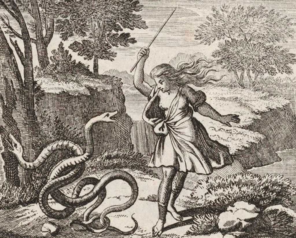 Иоганн Ульрих Краус. Тиресий убивает змею, ок. 1690