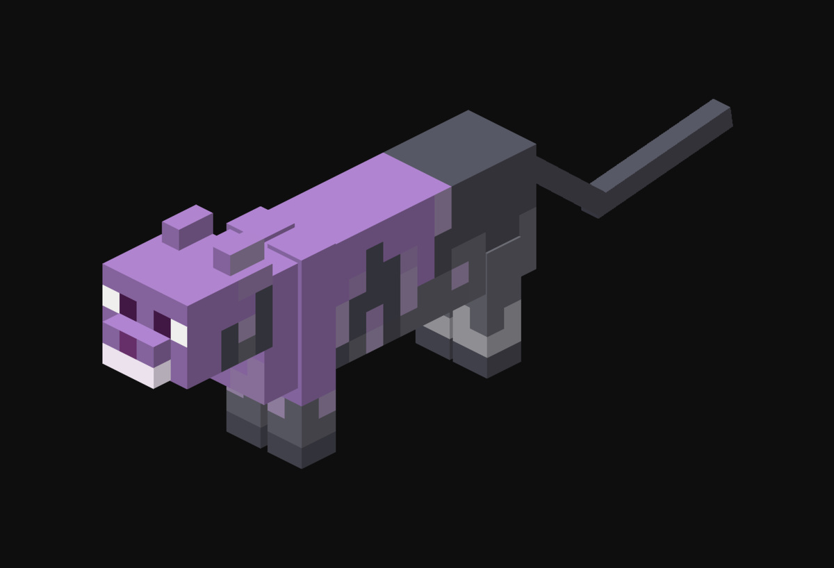 Пурпурный кот – это моб, который ничем не отличается от обычных кошек, кроме своего странного окраса.