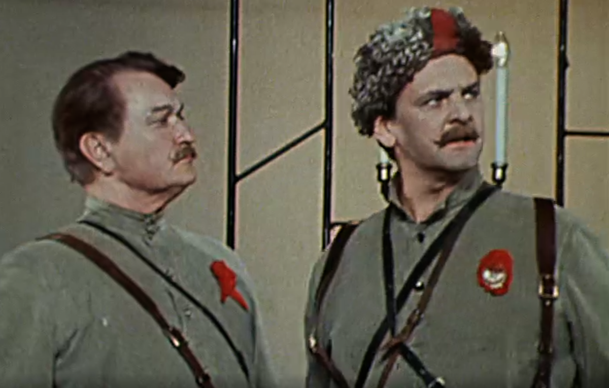 Кадр из спектакля театра Вахтангова "Конармия" (1975)