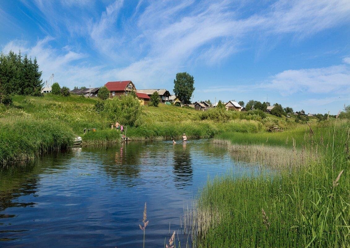 Деревня озеро село