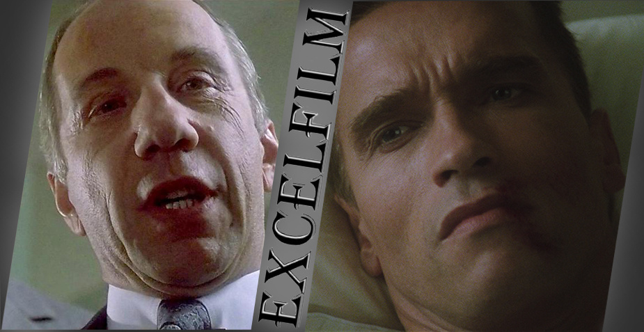 Савелий Крамаров и Арнольд Шварценеггер в одной сцене в фильме "Красная Жара"