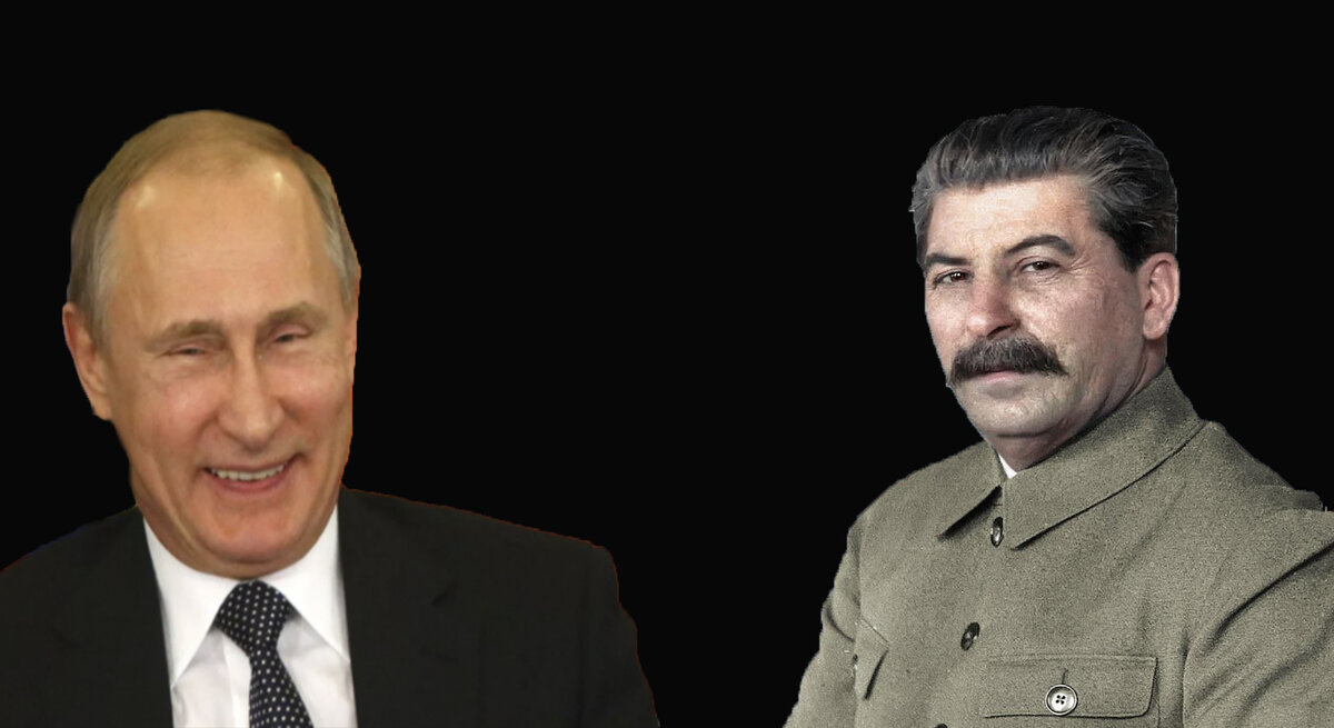 Владимир Путин и Иосиф Сталин