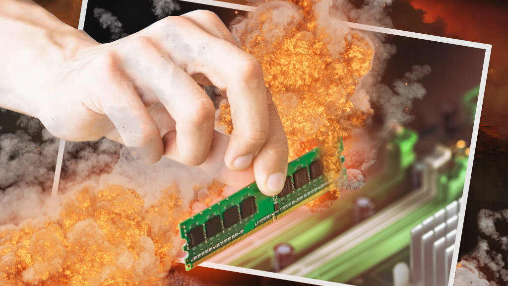 Вытащили оперативную память при включенном компьютере и... ничего не взорвалось.