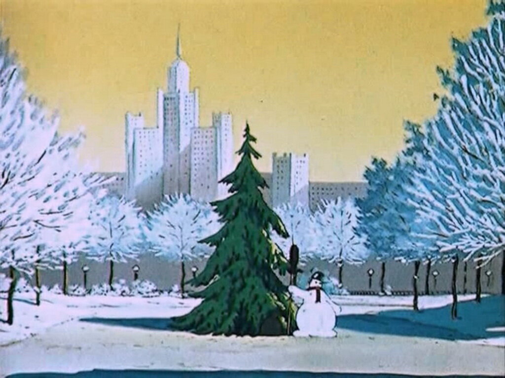 Кадр из мультфильма "Снеговик-почтовик" (реж. Леонид Амальрик, 1955)