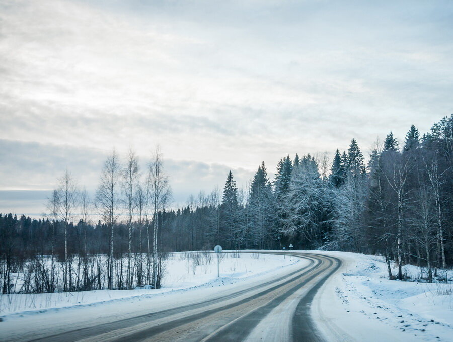 Трасса Сортавала в зимнем обличье.