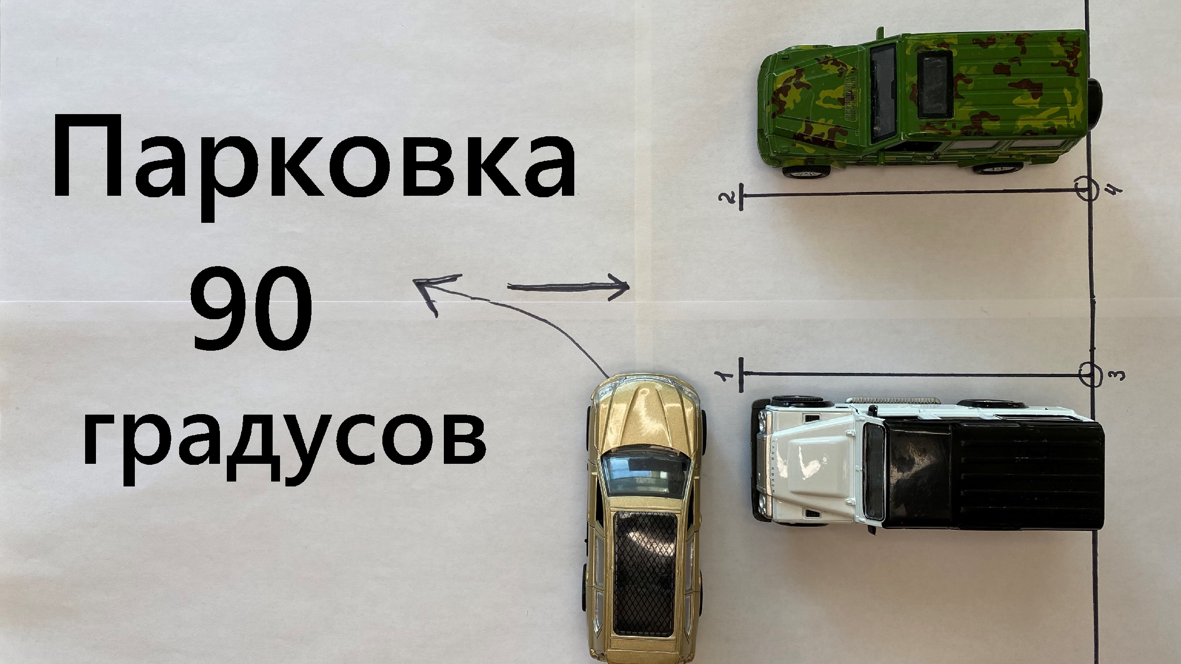 Парковка под 90 градусов задним ходом