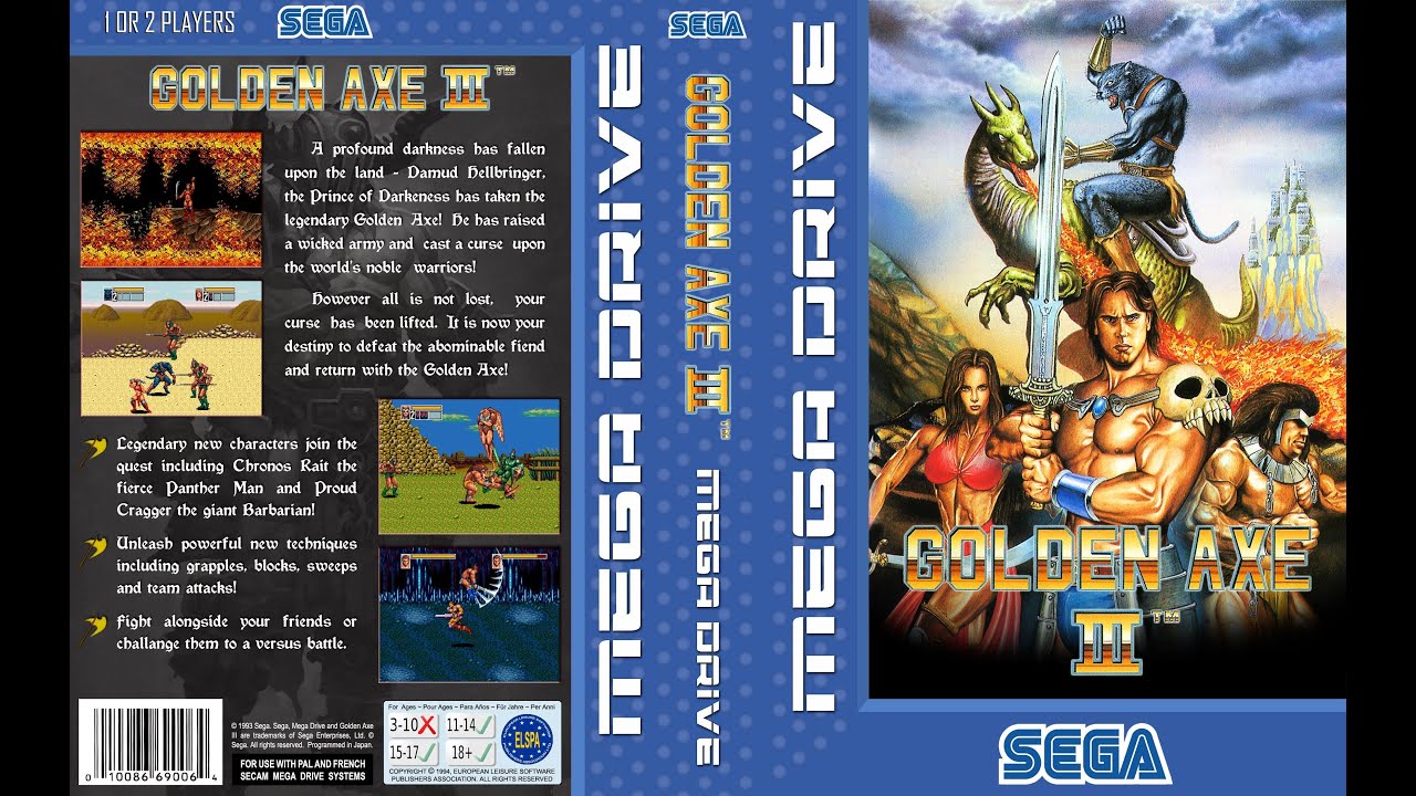 Sega Mega Drive 2 (Smd) 16-bit Golden Axe 3 Полное Прохождение