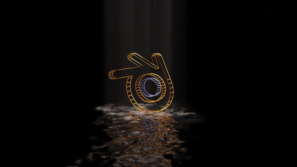 Логотип Blender3D сделанный мной в Blender3D