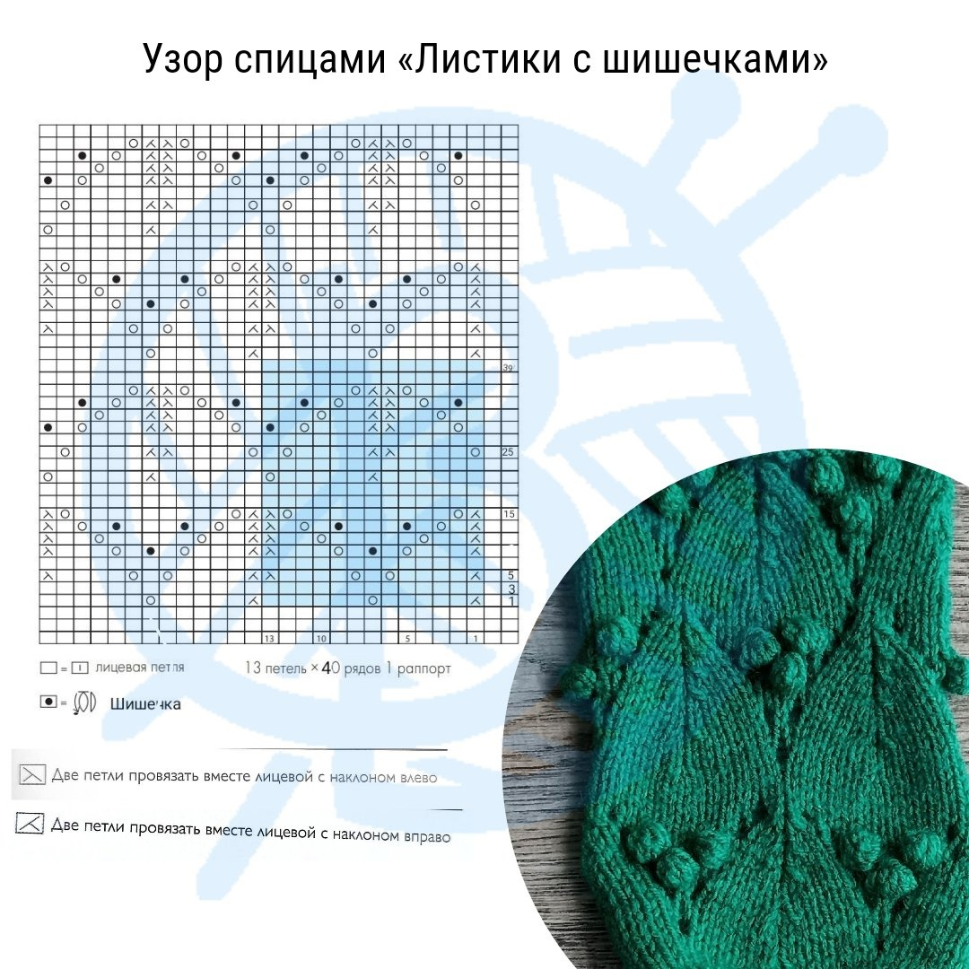Узор "Листики с шишечками" 