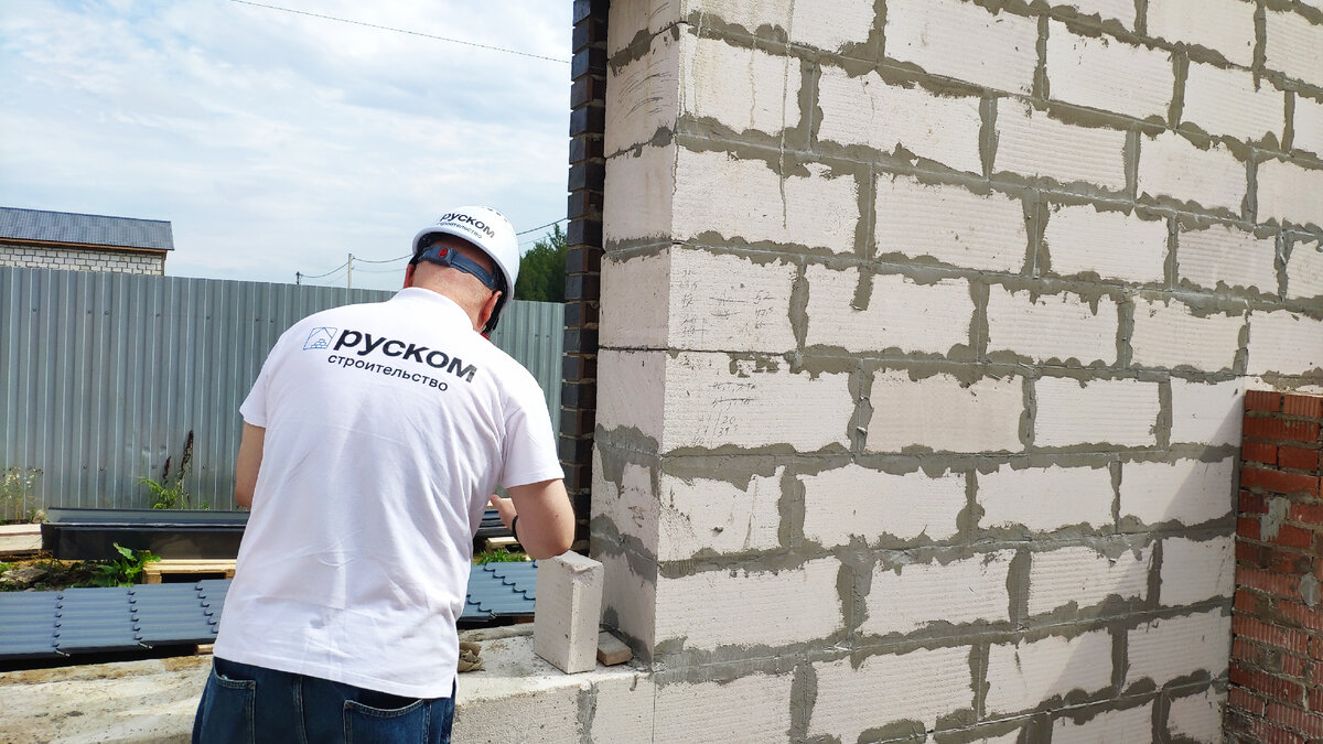 Кладка стен из газобетонных блоков. Проект "Джером"