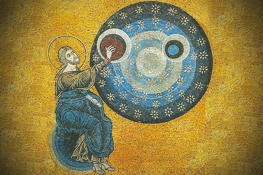 Сотворение неба и земли. Мозаика XII в., Монреаль, Сицилия