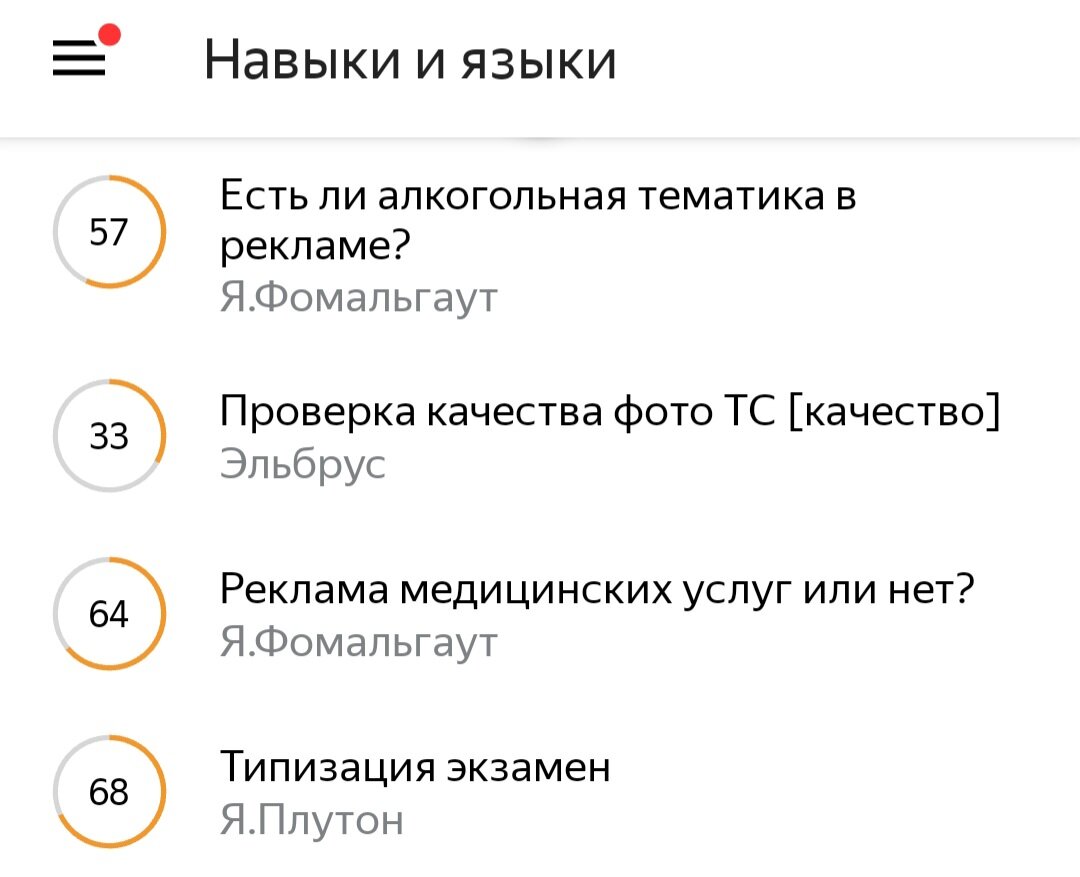 Вот такой уровень навыков у меня за те задания, к которым я не читала инструкцию