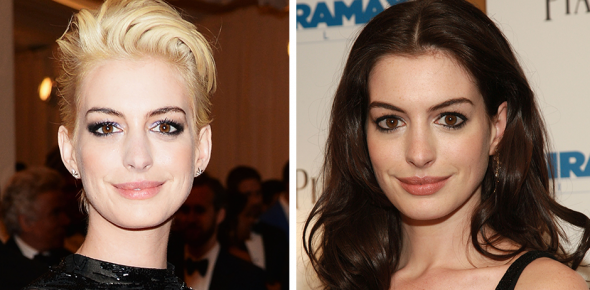 Энн Хэтауэй от брюнетки до блондинки