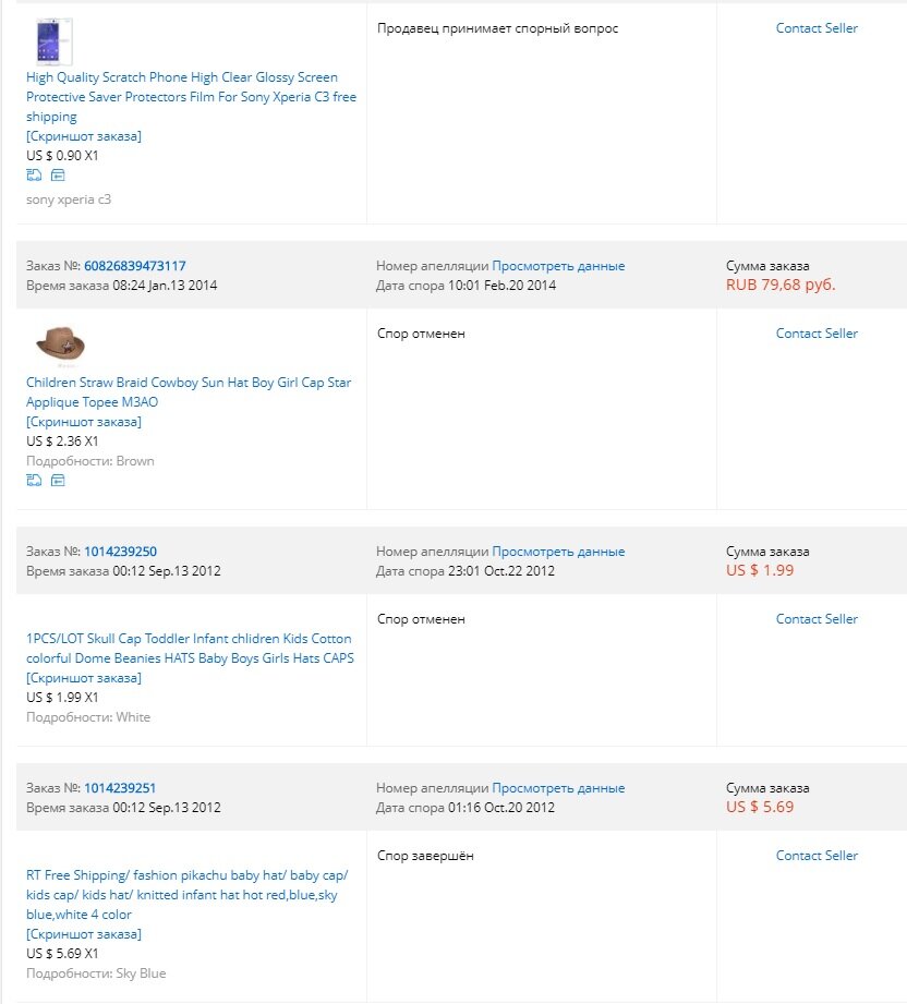 Споры на Алиэкспресс