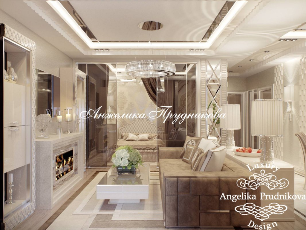 На фото: Дизайн квартиры в стиле ар-деко на Мичуринском проспекте