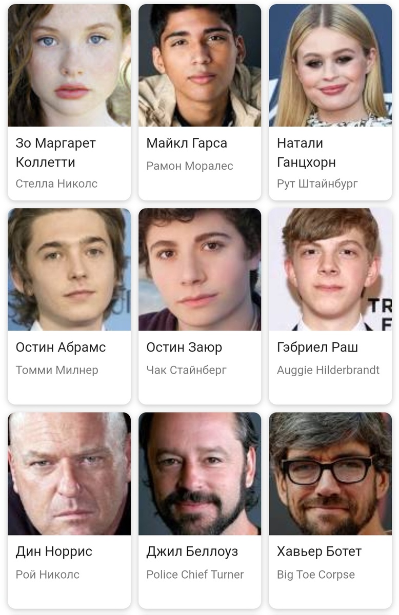 Основной актерский состав