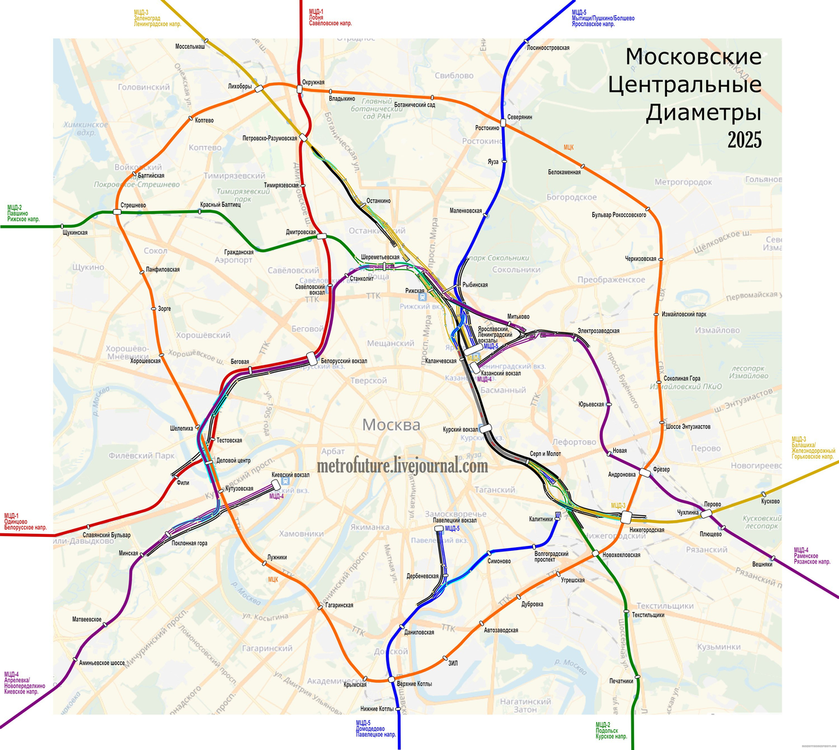 Карта мцд2 на карте москвы