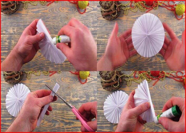 1. Оригами снеговик из бумаги