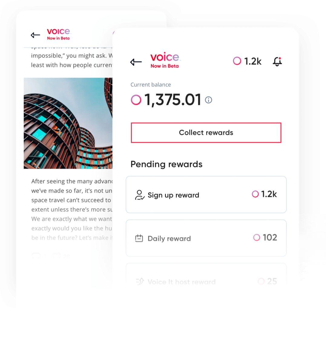 Начисление вознаграждения в Voice. Источник: Voice