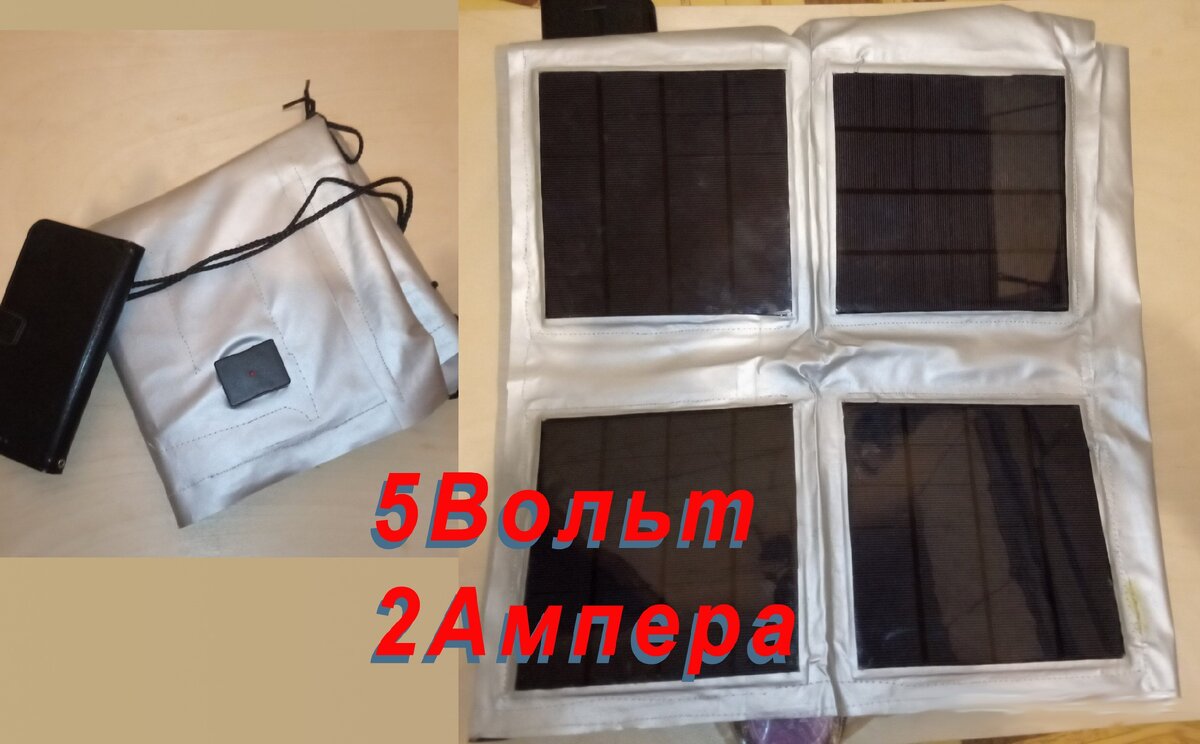 Рисунок 1 Сложенное и раскрытое солнечное зарядное устройство