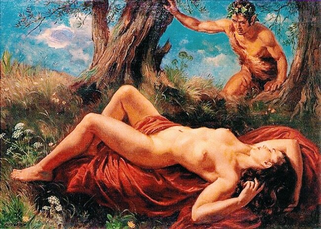 "Сатир и спящая нимфа", Джордж Оуэн Винн Апперлей