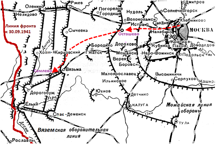                 Передвижение 13 ДНО в район дислокации у ст. Семлево. Июль – август 1941 г.                                                                                                                    
                                                                   Схема 1.