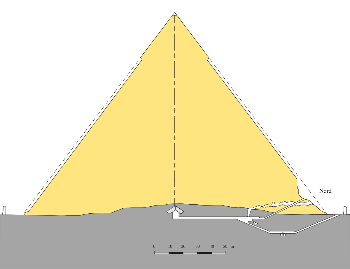 Поперечный разрез пирамиды Хефрена. Автор Юкатан