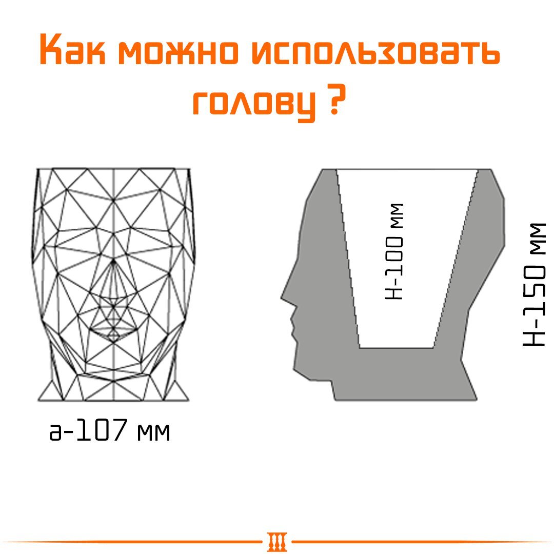 чертеж головы из бетона