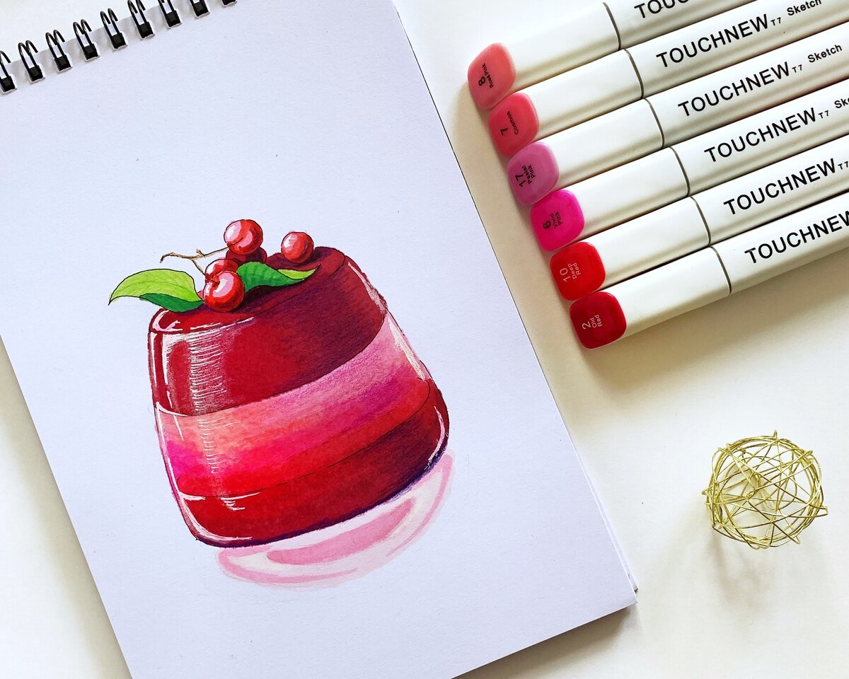 Второе задание марафона - брусничное желе маркерами TouchNew