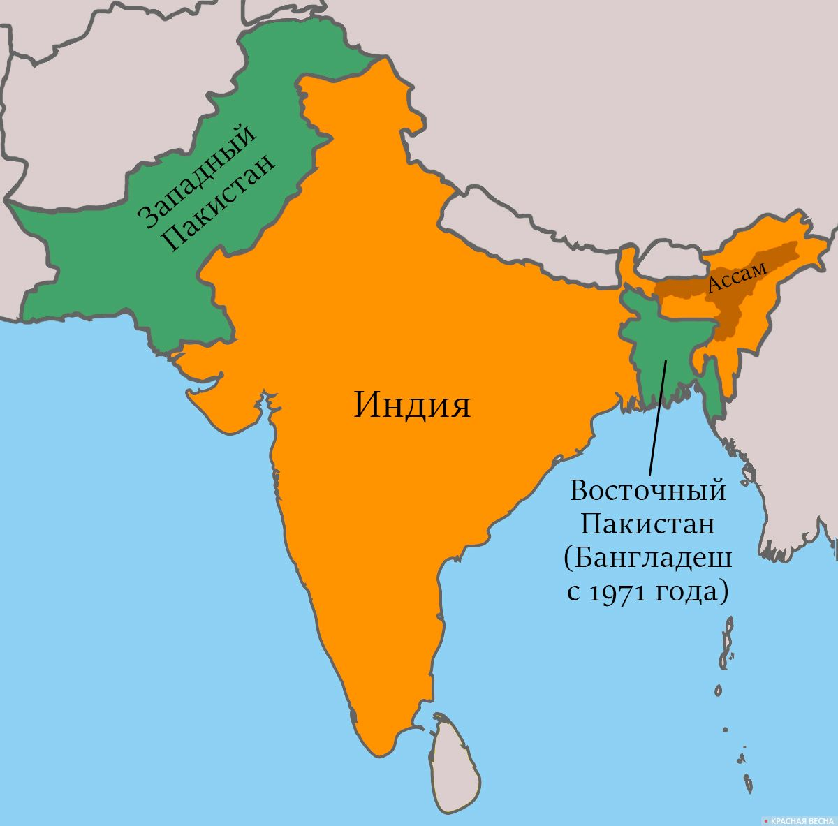 Где находится государство бангладеш. Индия и Пакистан на карте. Разделение Индии на Индию и Пакистан 1947 год. Карта Индии Пакистана Бангладеша политическая. Независимость Индии 1947 карта.