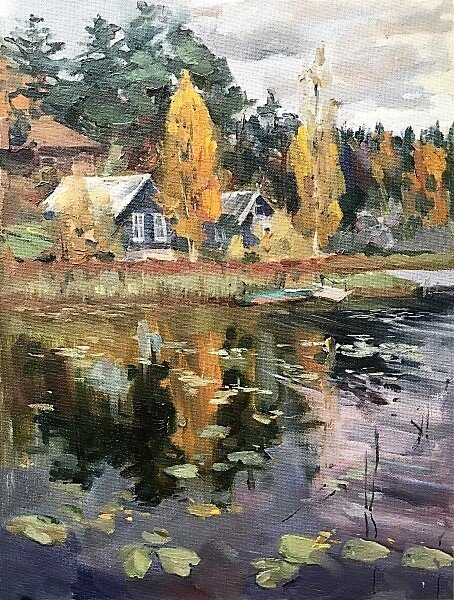 Ольшанников В.А., «Пасмурно», 2019, холст, масло, 30 x 40 см