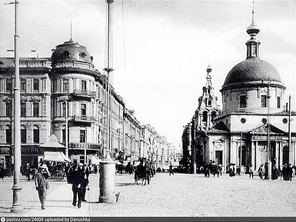 Тверская. Вид от Страстного монастыря к центру. 1900-1917 гг. Фото с сайта https://pastvu.com.
