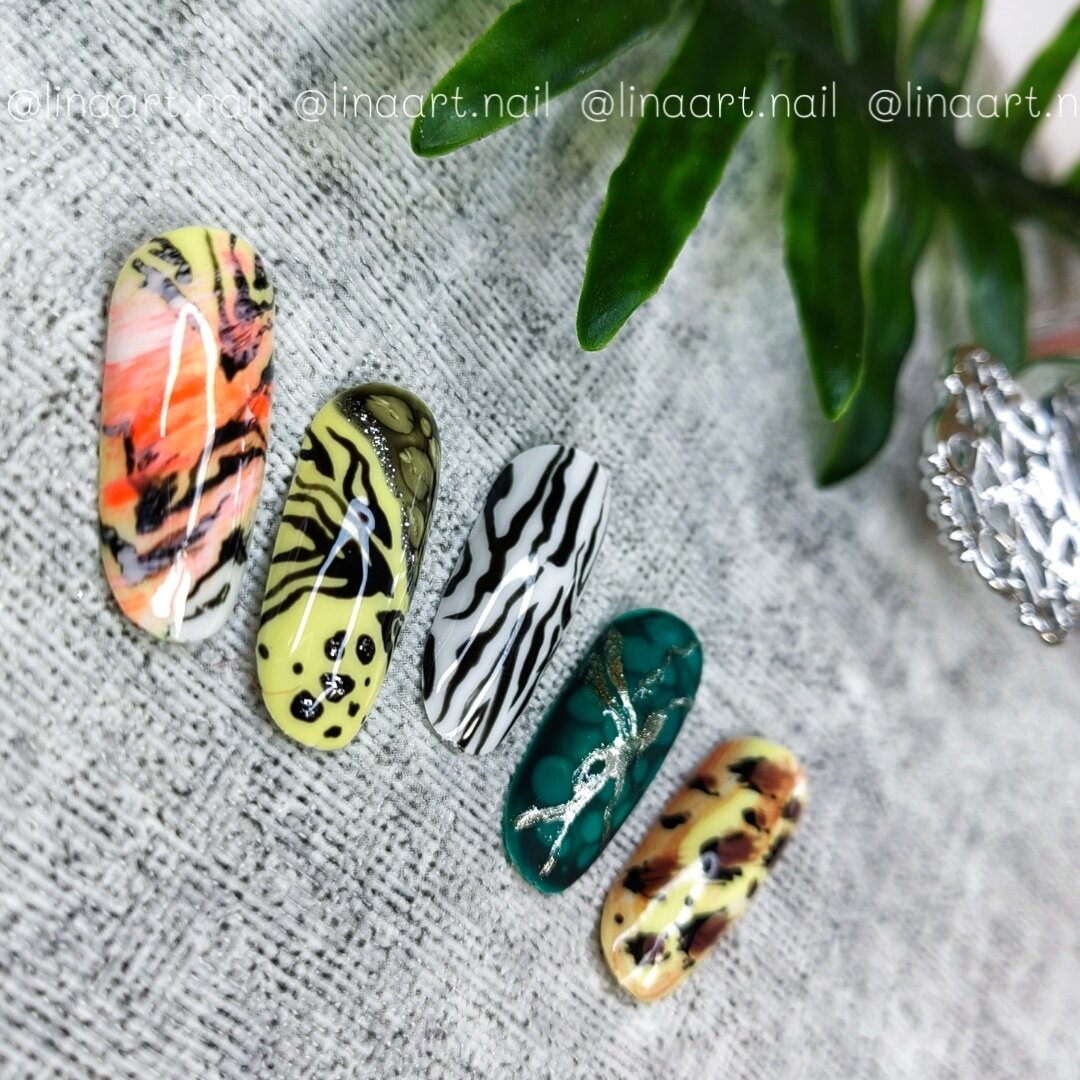 Животный принт, дизайн ногтей 
