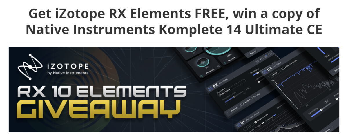 Бесплатная раздача iZotope RX 10 Elements