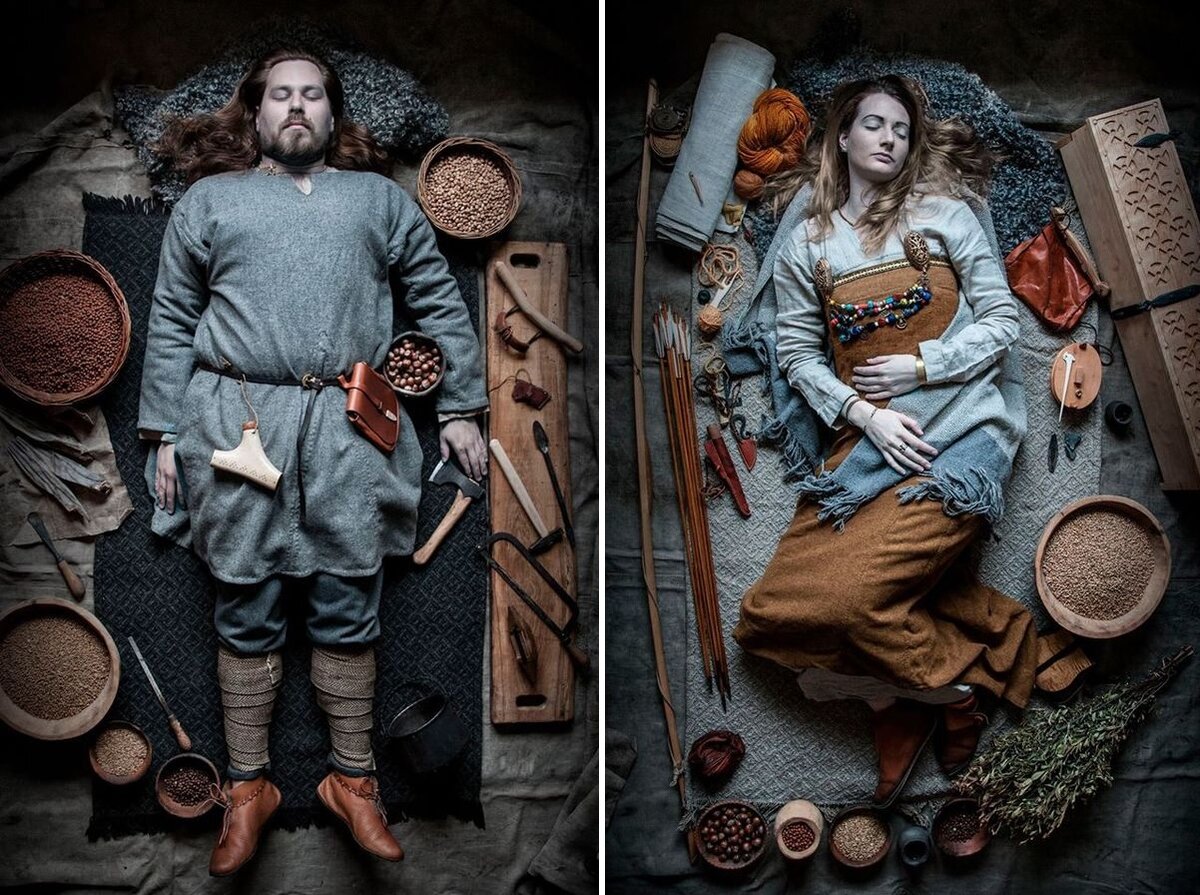 Примерно так укладывали своих покойников древние скандинавы 