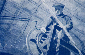 Монтаж эскалаторов на станции "Охотный ряд", 1935.