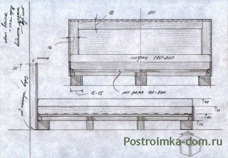 Кровать-подиум своими руками — чертежи с размерами, проекты, эскизы, схемы сборки