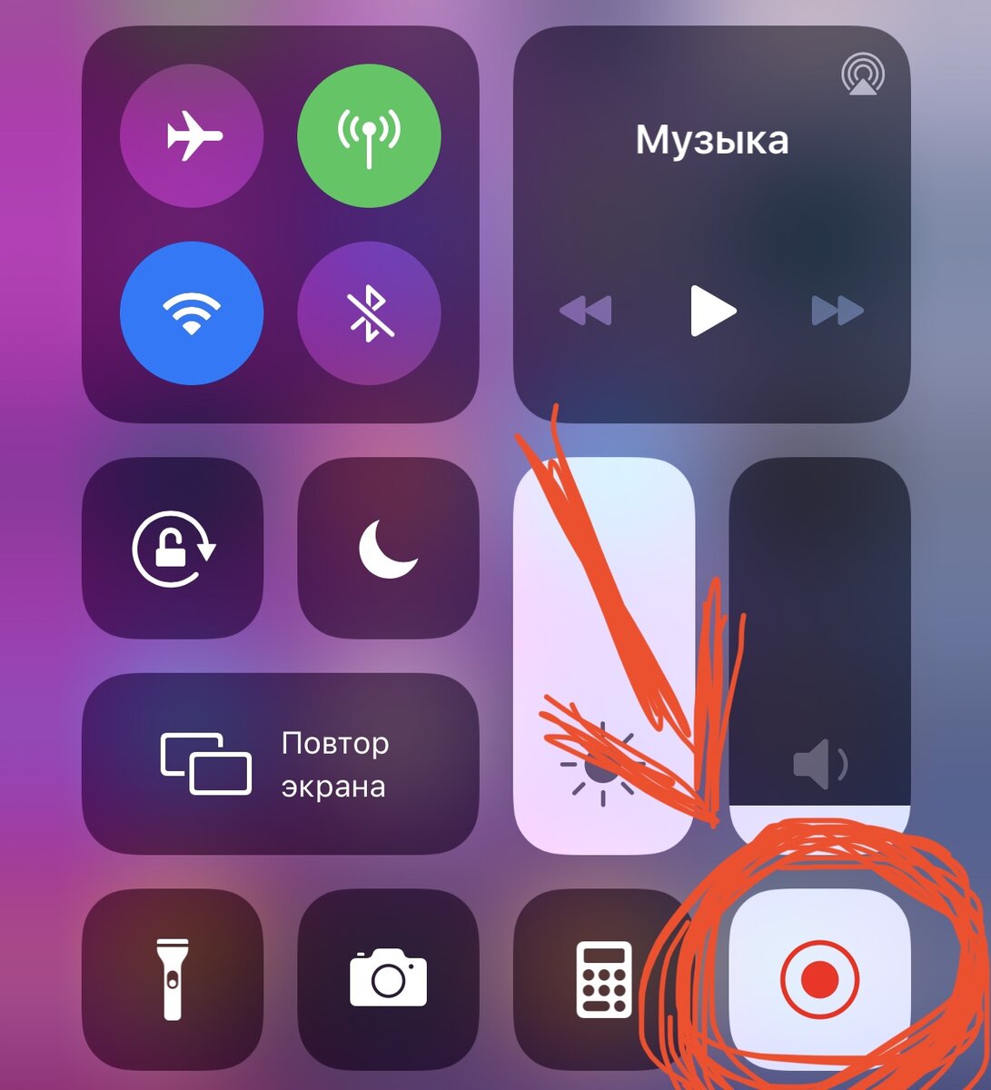 Как добавить запись экрана в айфоне в шторку быстрого доступа и как  записывать звук видео с динамика или голос через микрофон. | Ирина Юрьевна  | Дзен